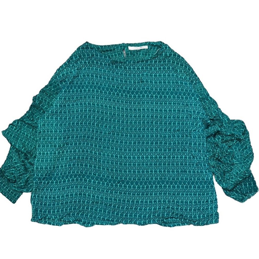 Manaola Teal Textured Blouse